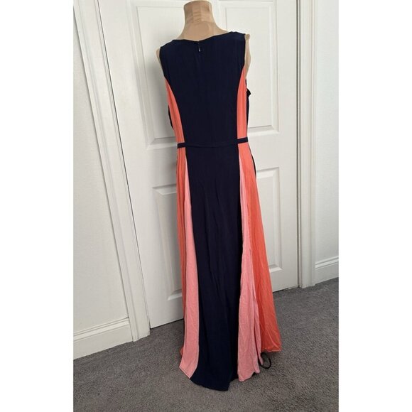 Jessica London Navy Sunset Color Block Tank Maxi Dress Size 14W - Picture 4 of 12